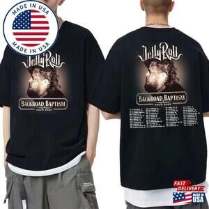 Jelly Roll Tour Shirt Backroad Baptism Classic 2 Sided